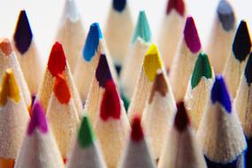 tips of Colored Pencils close up