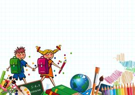 school students children drawing