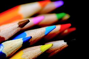 Crayons Colorful black background