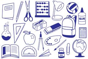 back to school education items drawing