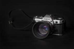 vintage camera on black