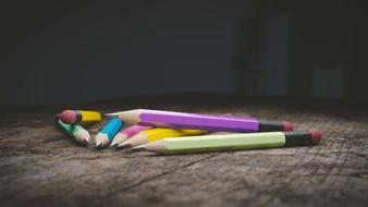 simple pencils on a school desk