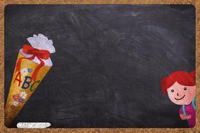 blackboard with school cone