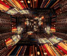 Library Tunnel Books abstract