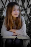 cute girl with a book