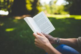 Adult Blur with book