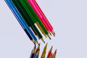 bunch of Colored Pencil with reflection