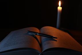 Candle and Book Old