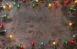 Banner with the colorful Christmas lights