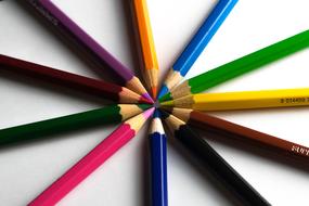 figure made of colored pencils