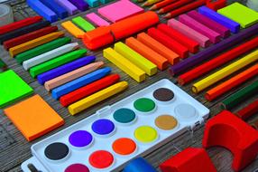 multicolored stationery for creativity