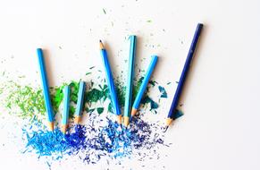 blue green Pencils