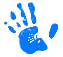 handprint in finger drawing