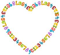 numbers heart drawing