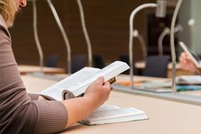 persons Read Books in Library