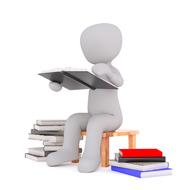 3d man reading books