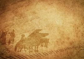 music concert piano retro drawing
