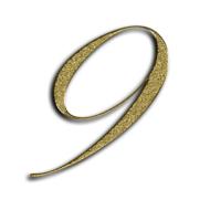 number 9 gold font