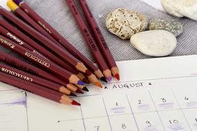 cretacolor Colored Pencils on calendar for august