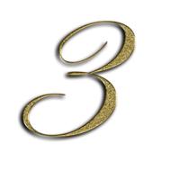 number 3 gold font