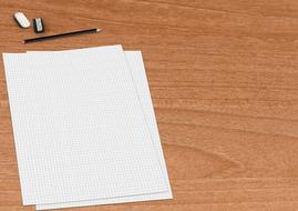 blank checkered paper and pencil