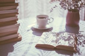 book on the table in sunlight