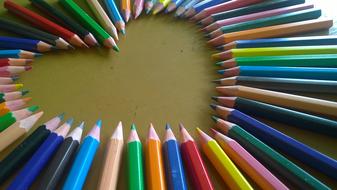 heart, colored Pencils composition