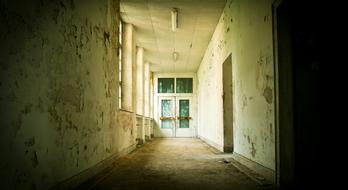 corridor of an old abandoned building