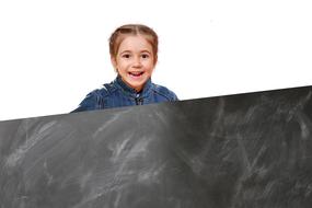 girl and blackboard