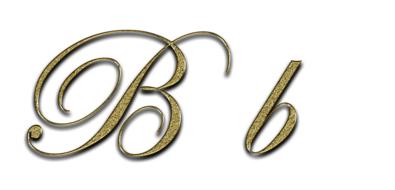 letter b gold font drawing