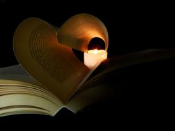 Book heart lamp