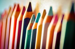 tips of colored pencils, macro