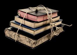 bound pile of books