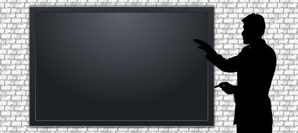 smart board man drawing