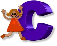 girl alphabet letters c drawing