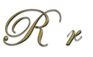 letter r gold font drawing