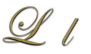 letter l gold font drawing