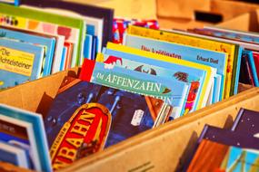 children's literature in wooden boxes