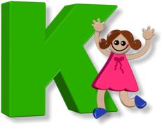 girl female alphabet letters k drawing