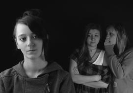 black and white picture of Gossip between Girls Group