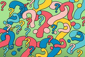 wallpaper with colorful question marks