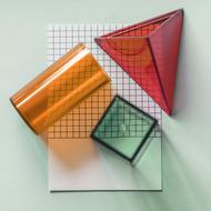 colorful transparent geometric shapes