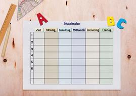 The schedule of paper on the table
