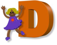 girl female alphabet letters d drawing