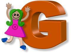 girl alphabet letters g drawing