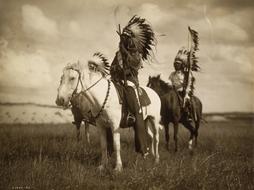 Historical photo of Sioux indian riders