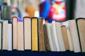 closeup picture of Books on a shelf