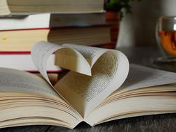 Book page heart