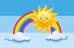 sun rainbow kids drawing