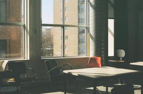 photo of an empty school class at the sunlight